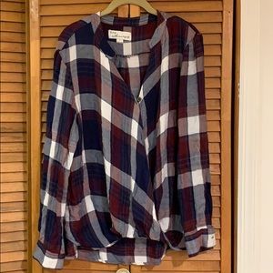Vintage Havana women’s plaid long sleeve shirt
